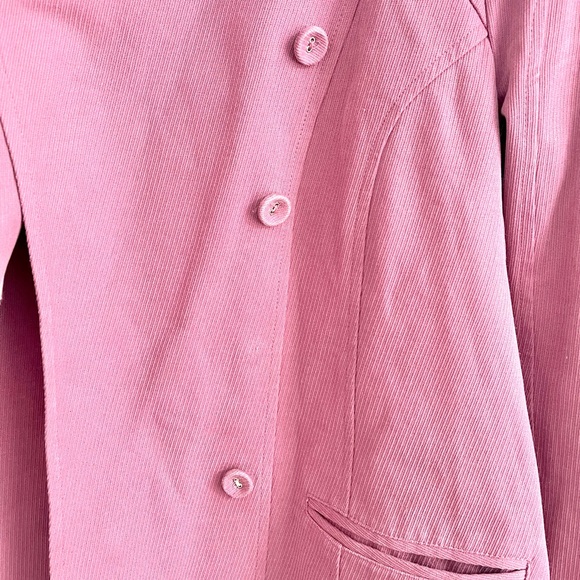 Vintage Rebecca Taylor Pink Preppy Military Peacoat Jacket Canvas Twill Coat Y2K - Picture 15 of 16